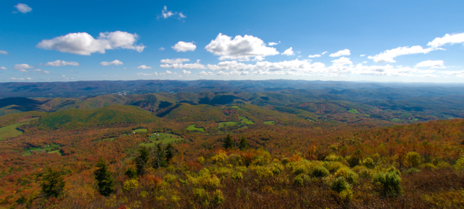 The picturesque beauty of the Blue Ridge Mountains creates an awe inspiring sign of captivating ridges, rolling hills, and lush forests.